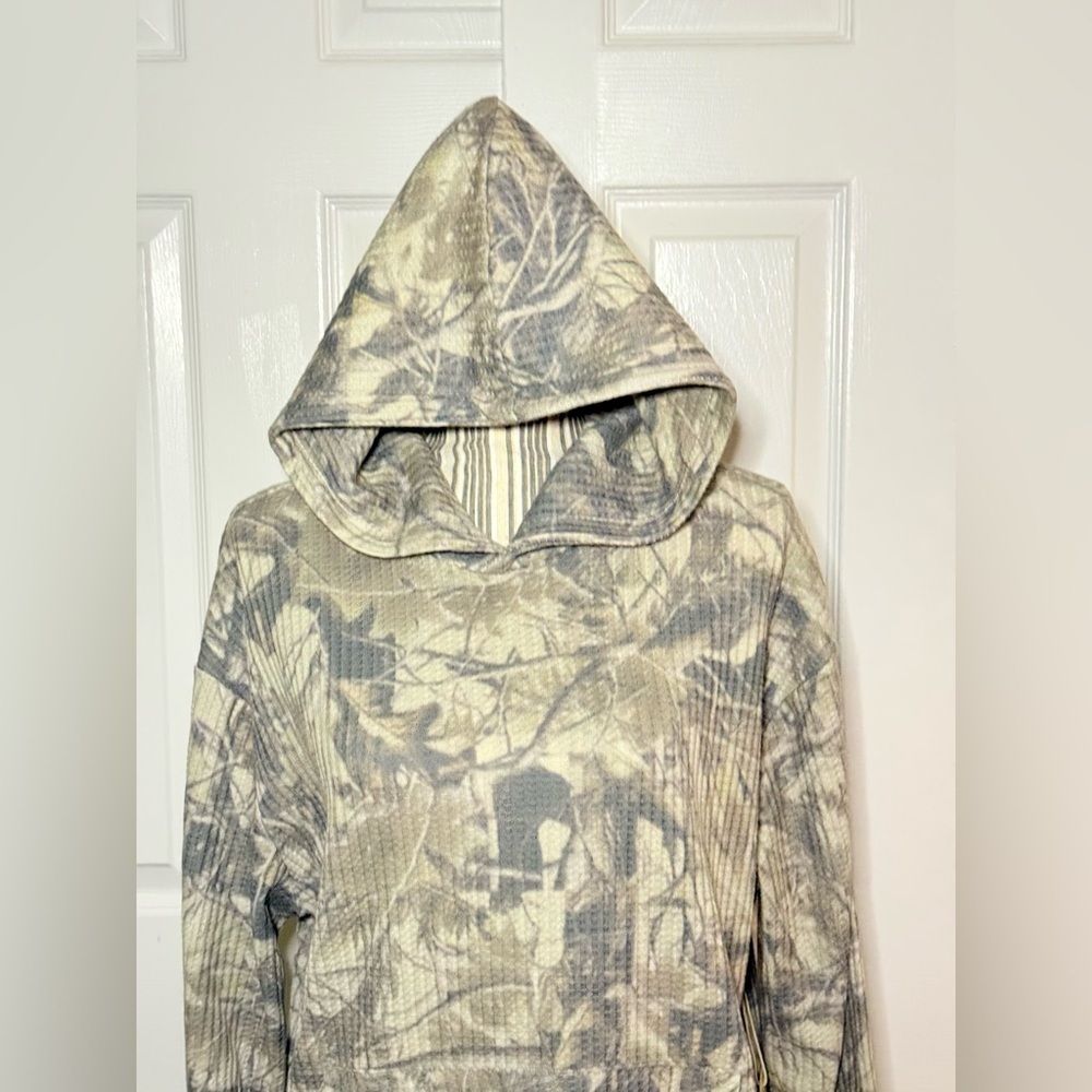 Negative Space Camo Hoodie Waffle Knit Pullover Men’s Size S - Picture 2 of 8